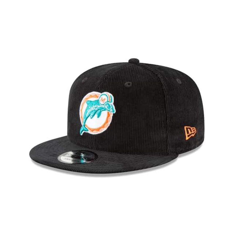 NFL Miami Dolphins Corduroy 9Fifty Snapback (WQM5522) - Black New Era Caps